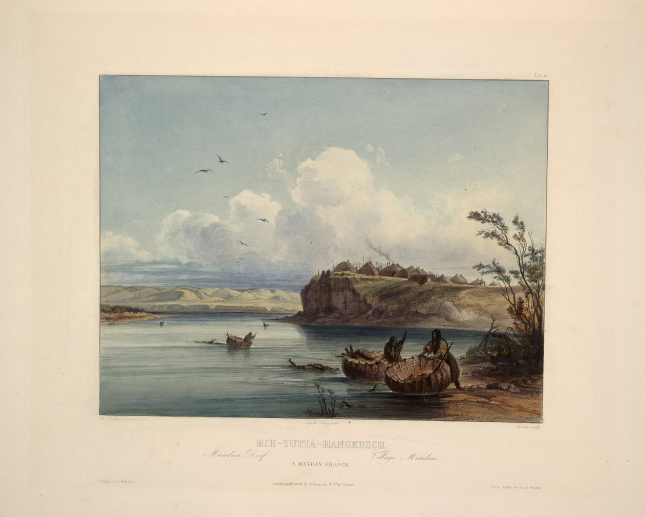 Uma aldeia de Mandan de Karl Bodmer