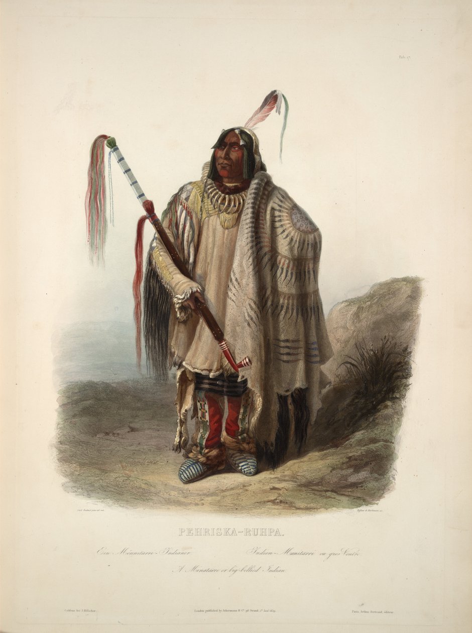 Um Minatarre ou Big-bellied indian de Karl Bodmer