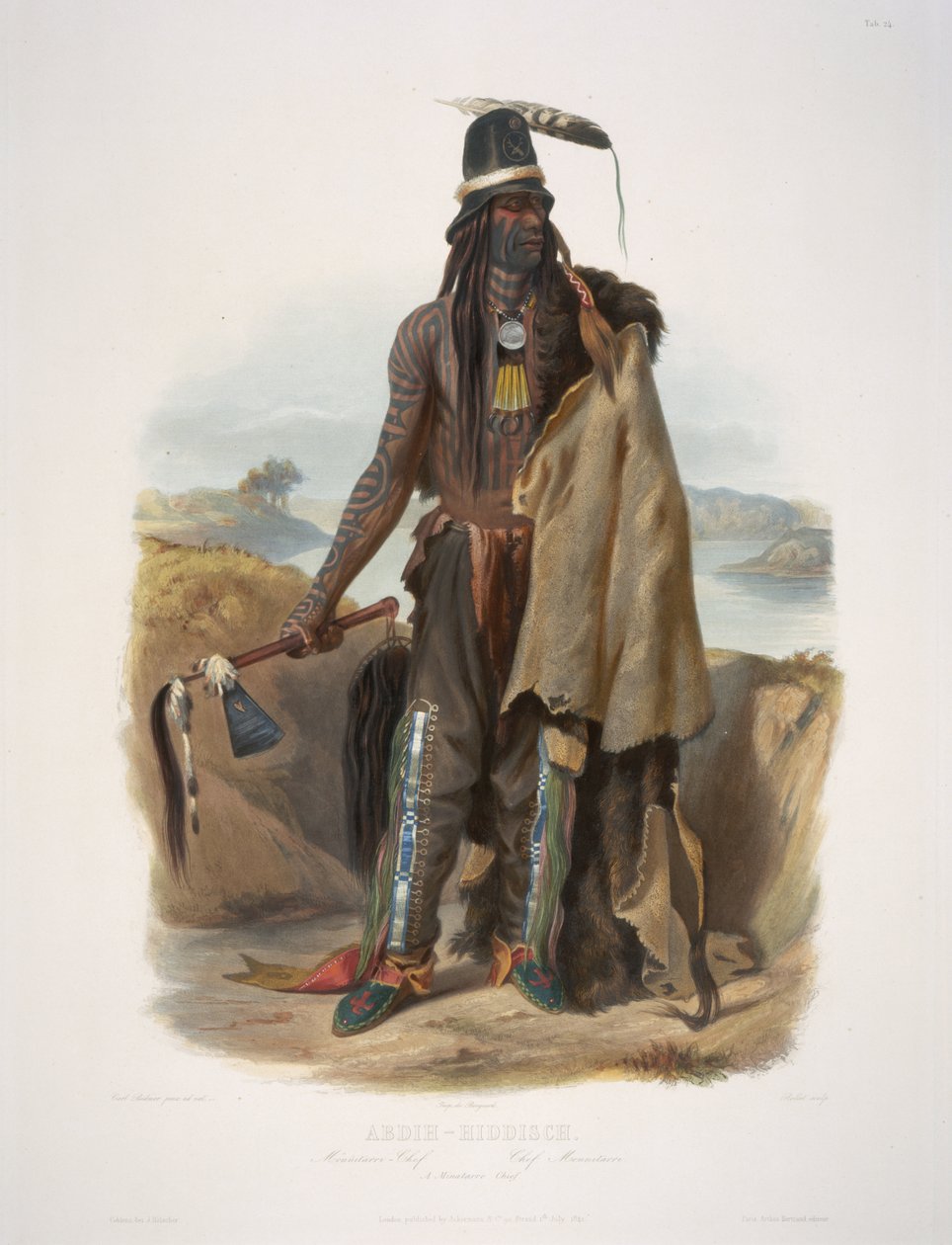 Abdih-Hiddisch. Um chefe de Minatarre de Karl Bodmer