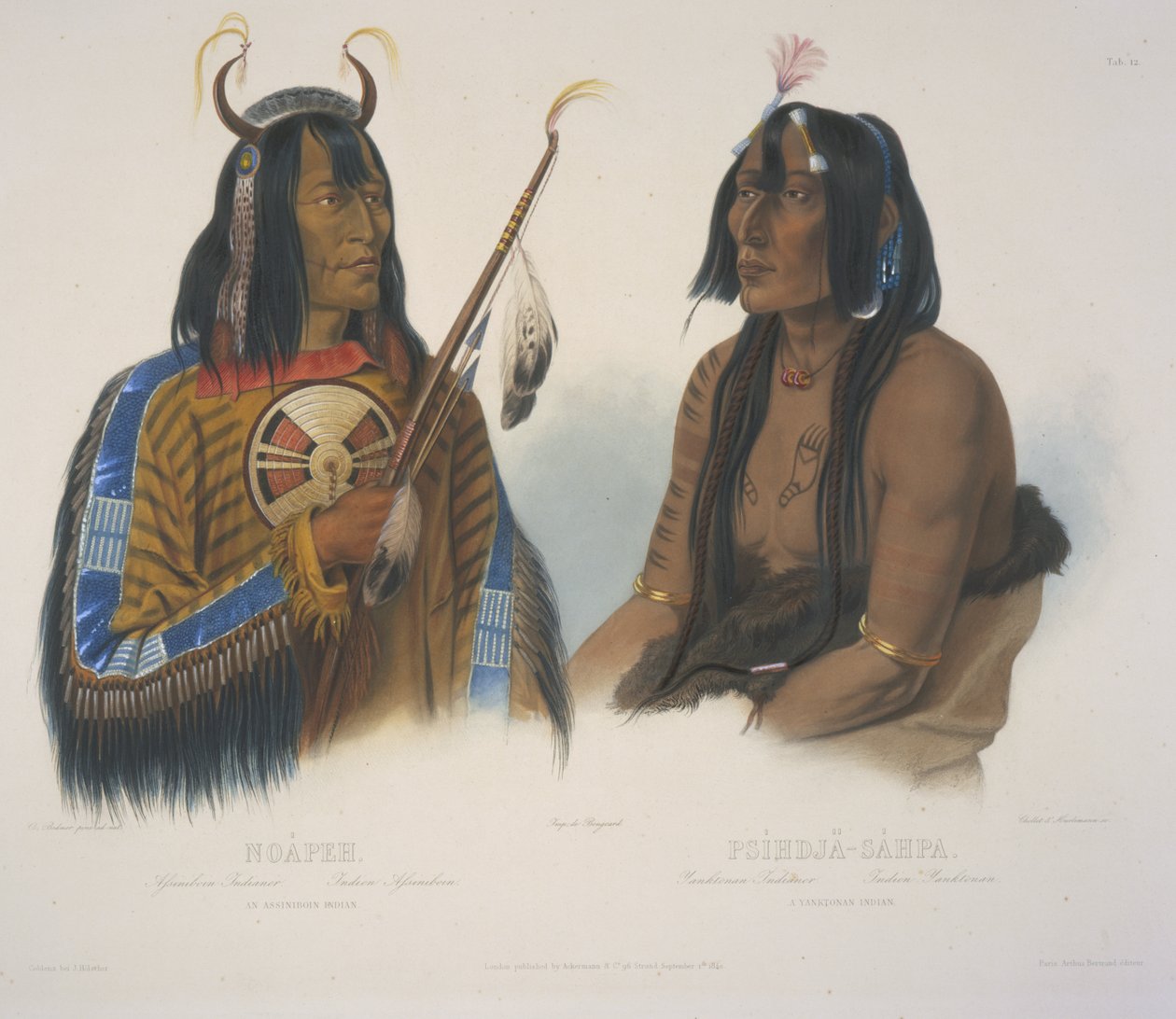 Um índio Assiniboin e um índio yanktonano de Karl Bodmer