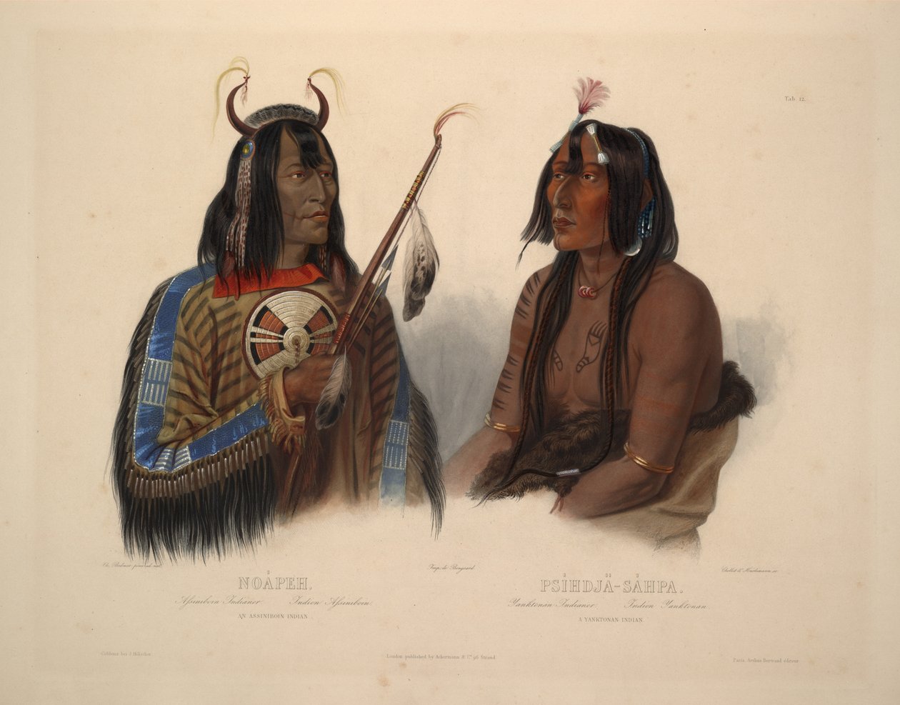 Um índio Assiniboin e um índio Yanktonan de Karl Bodmer