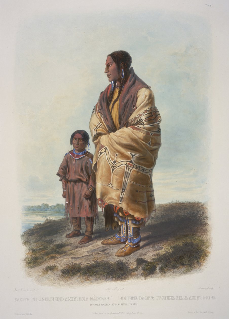 Mulher Dakota e Assiniboin Girl de Karl Bodmer