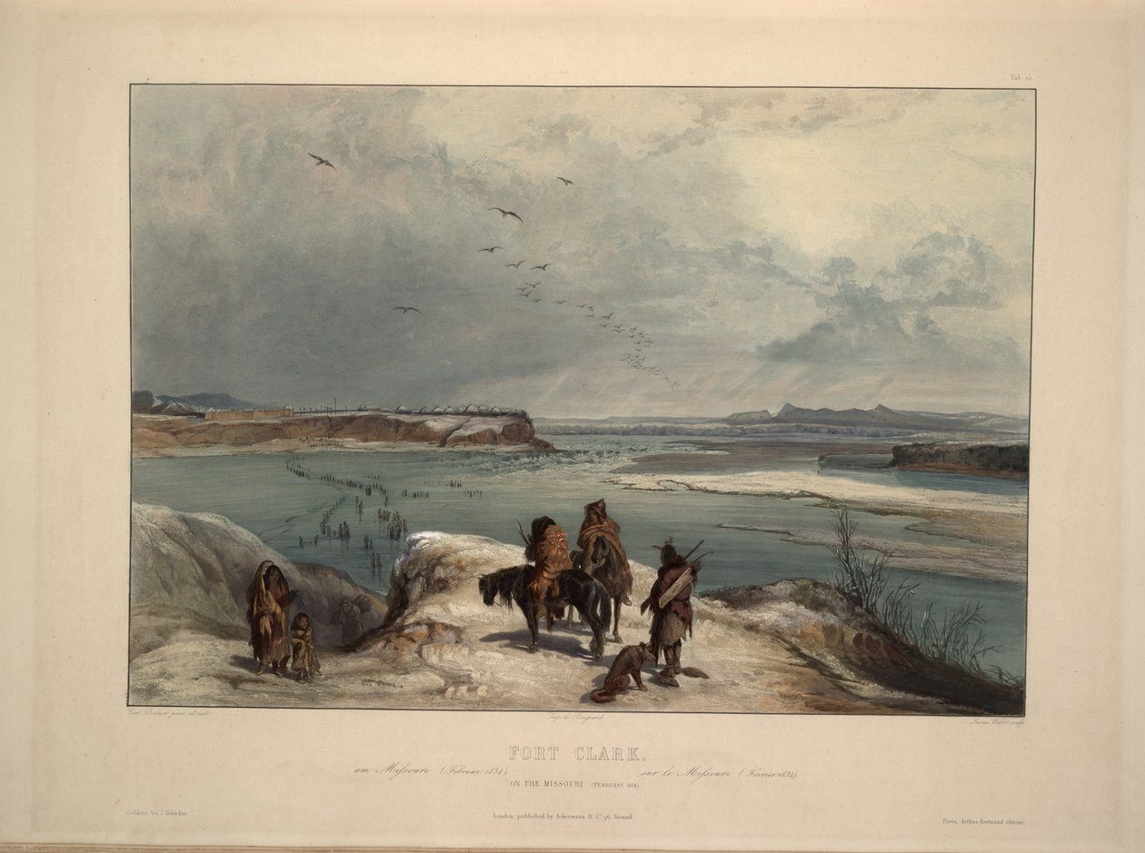 Fort Clack no Missouri em fevereiro de 1834 de Karl Bodmer