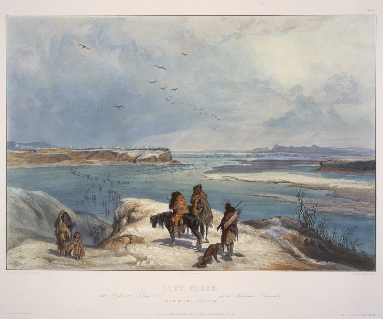 Fort Clark no Missouri (fevereiro de 1834) de Karl Bodmer