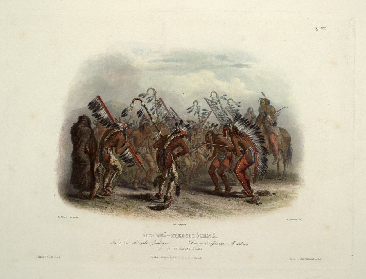 Ischohä-Kakoschochatä Dança dos índios Mandan de Karl Bodmer