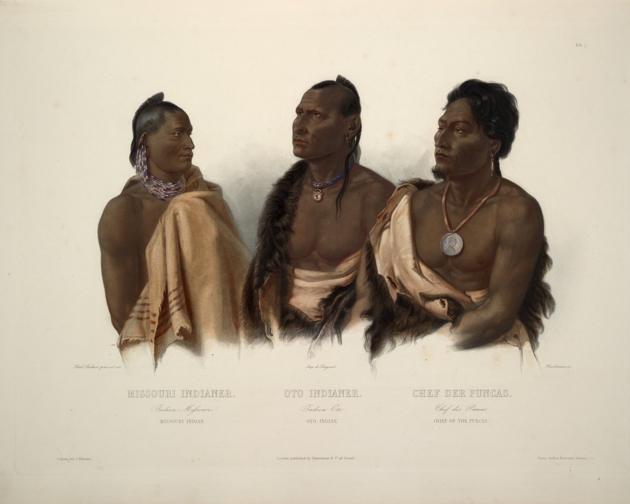Missouri Indian Oto indiano e chefe do Puncas de Karl Bodmer