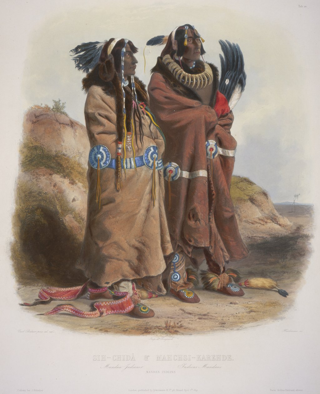 Sih-Chida e Mahchsi-Karehde, índios Mandan de Karl Bodmer