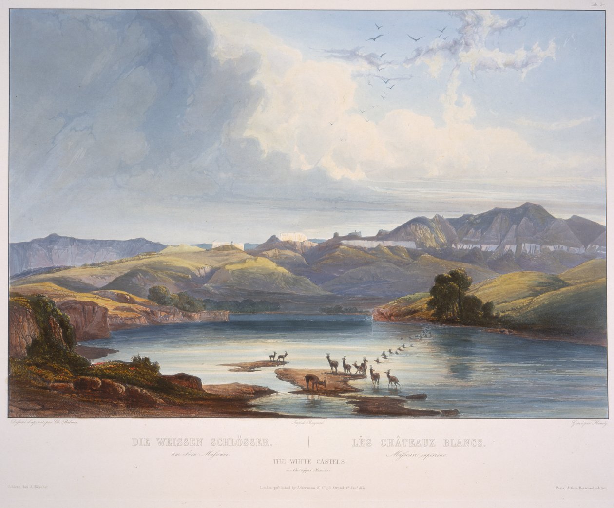Os Castelos Brancos no Alto Missouri de Karl Bodmer