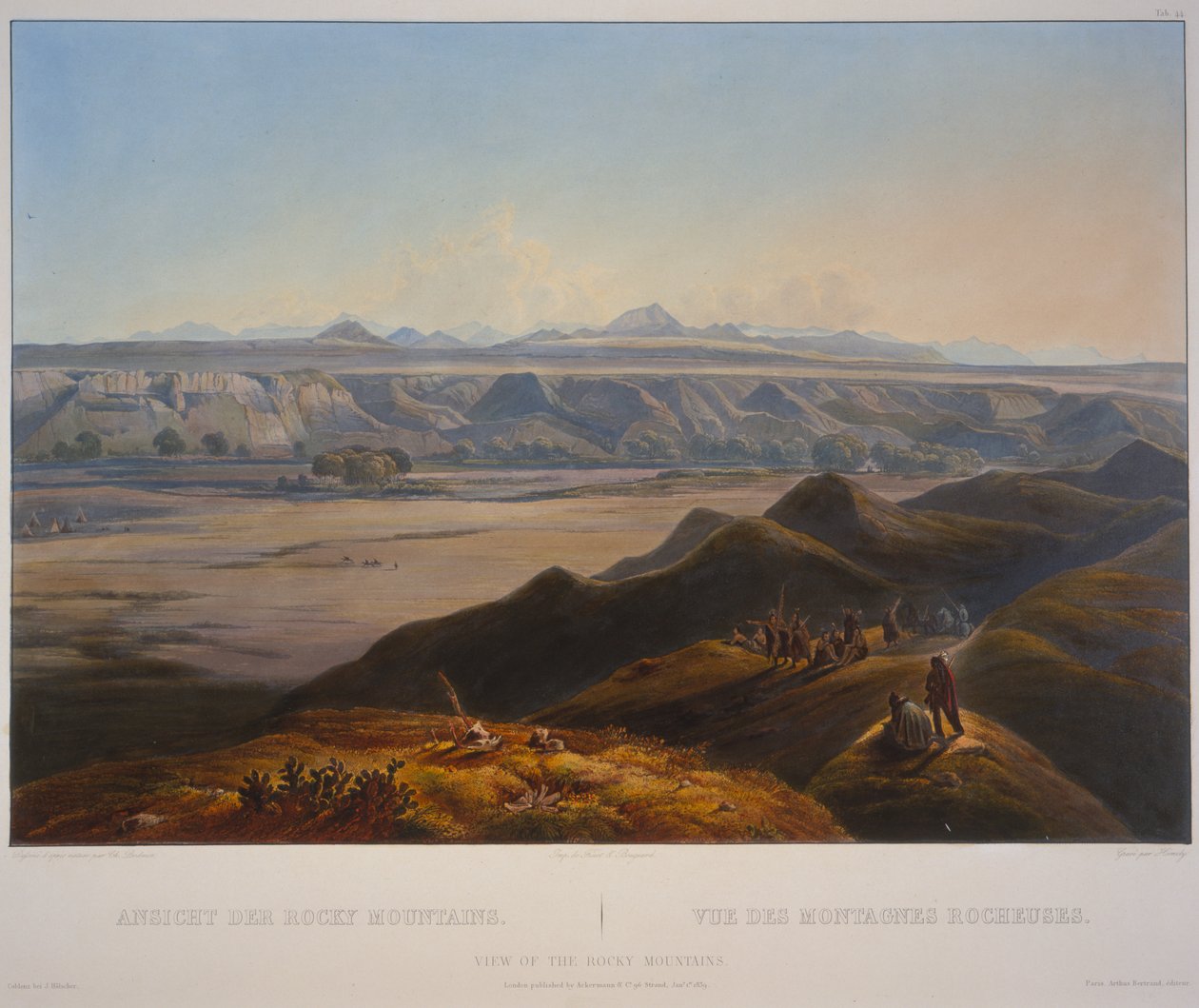 Vista, de, a, montanhas rochosas de Karl Bodmer