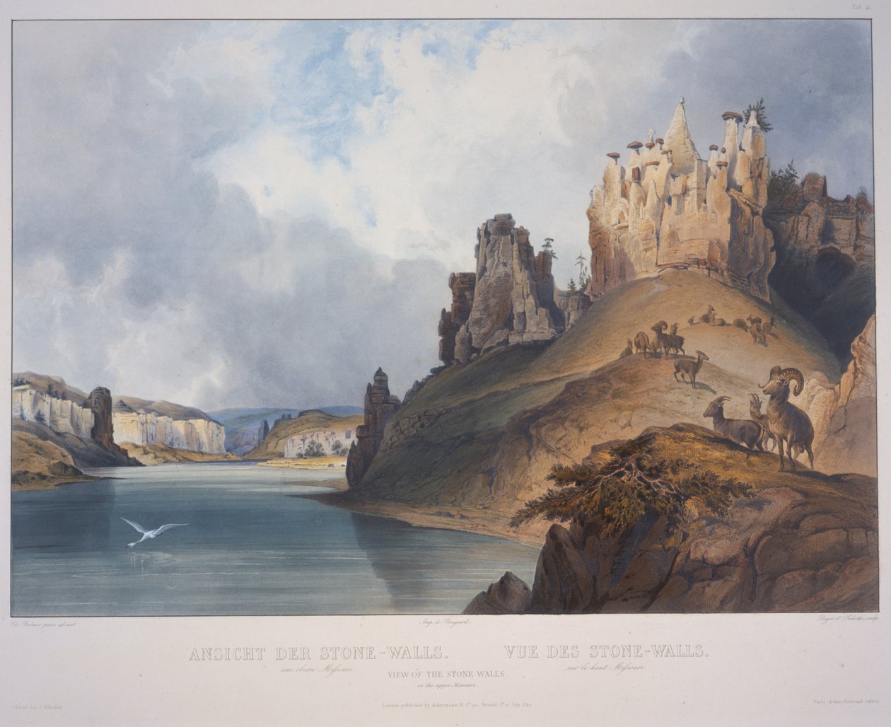 Vista das paredes de pedra de Karl Bodmer