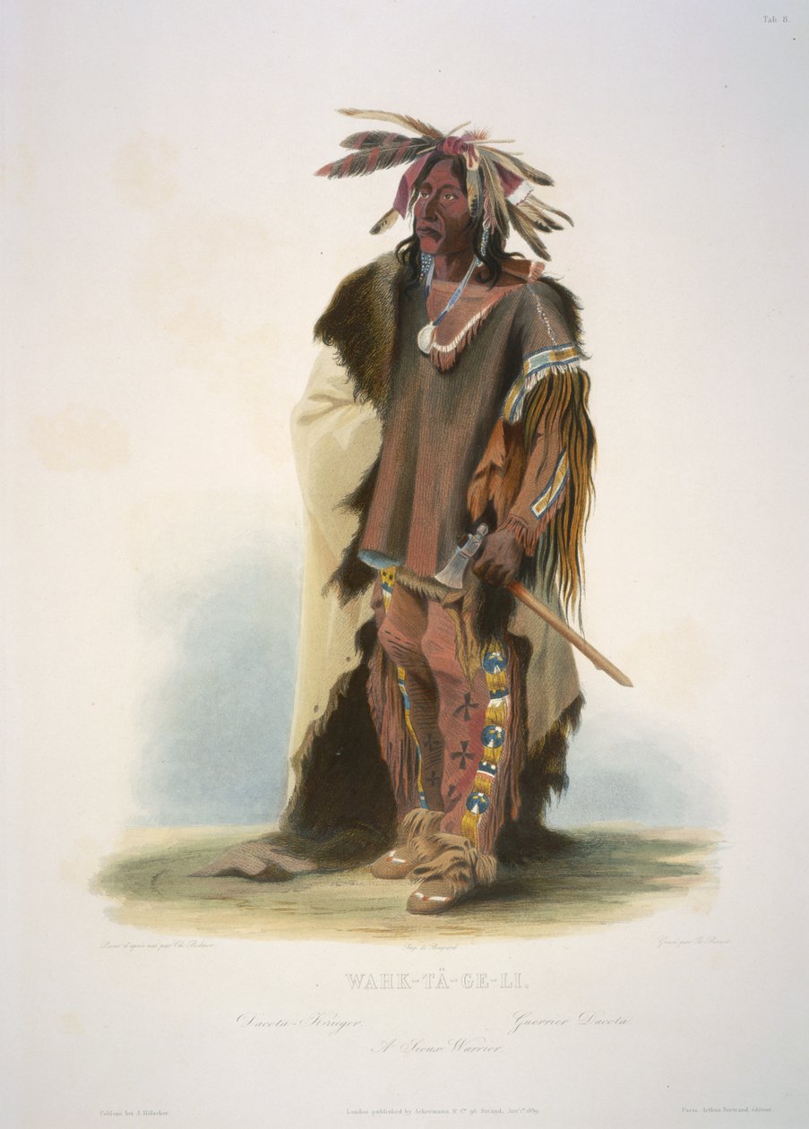 Wahk-ta-Ge-Li. Um guerreiro sioux de Karl Bodmer