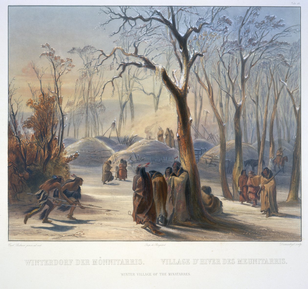 Villiage de inverno dos Minatarres de Karl Bodmer