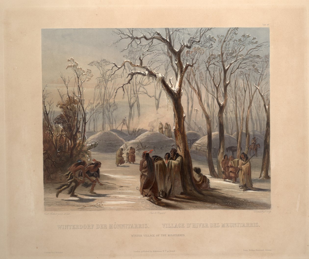 Aldeia de inverno dos Minatarres de Karl Bodmer