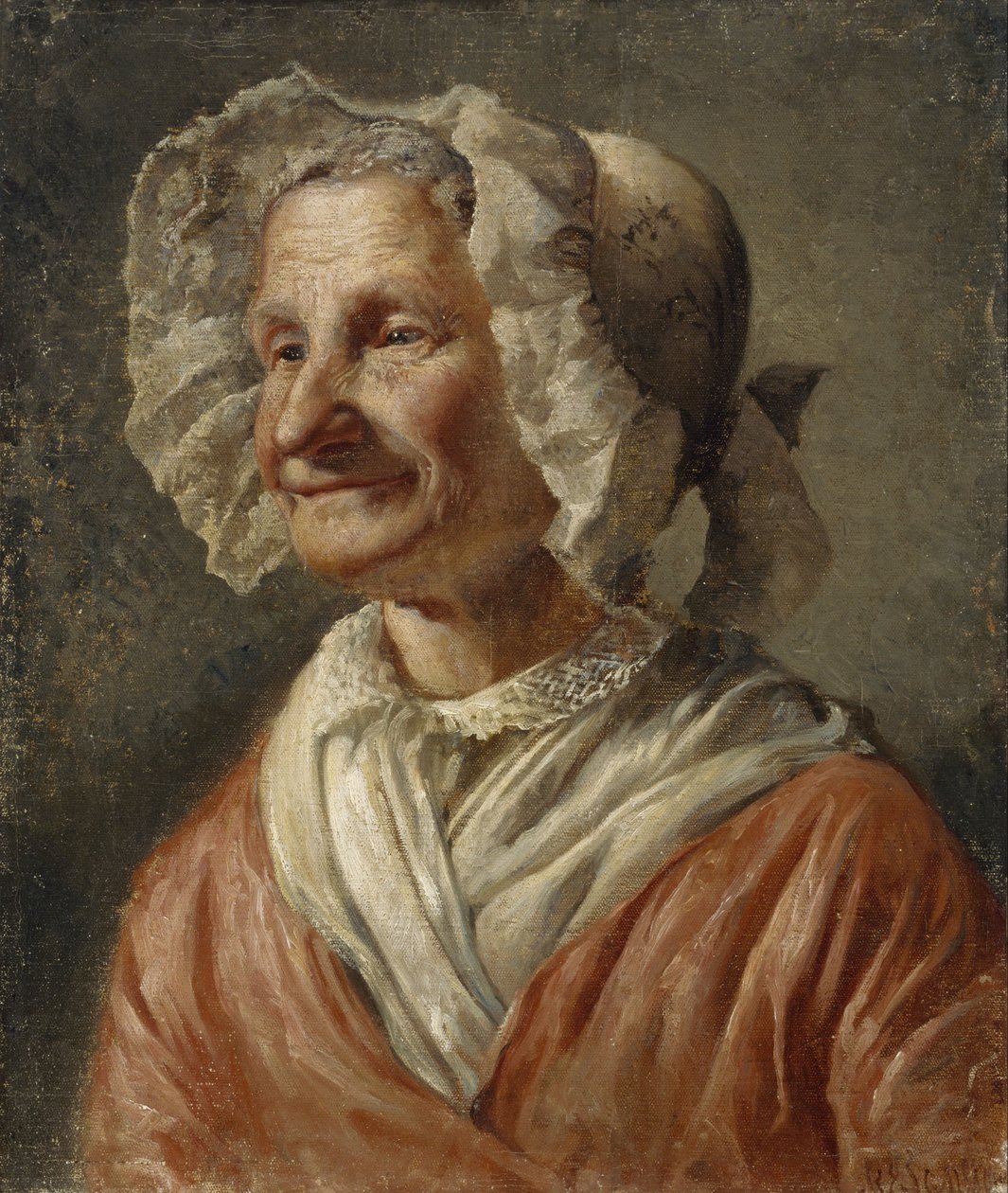 Mulher velha em um chapéu branco de Eugène Jansson