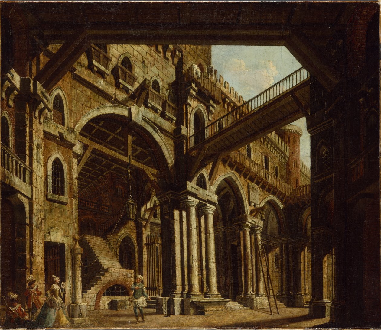 Cenografia do Ato III da Ópera &39;Montezuma&39;, 1755 de Karl Friedrich Fechhelm