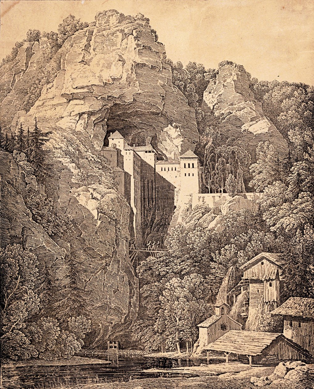 O castelo Prediama em Crein XII hora de Karl Friedrich Schinkel