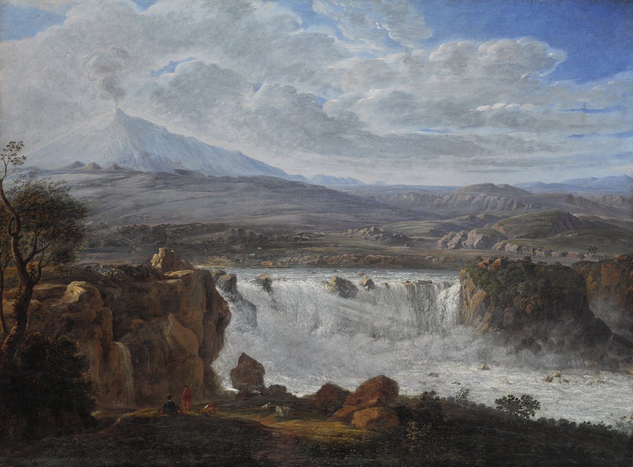 A Cachoeira Caracci Perto Aderno no sopé do Monte. Etna de Karl Gothard Grass