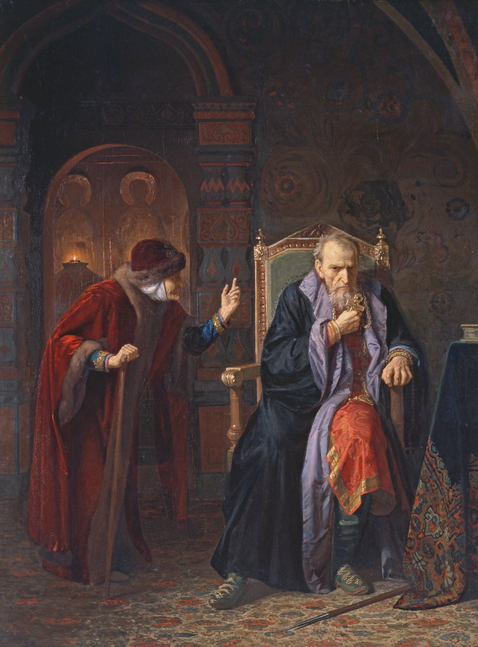 Czar Ivan IV (1530-1584) O Terrível e sua Enfermeira Húmida, 1886 de Karl Gottlieb Wenig