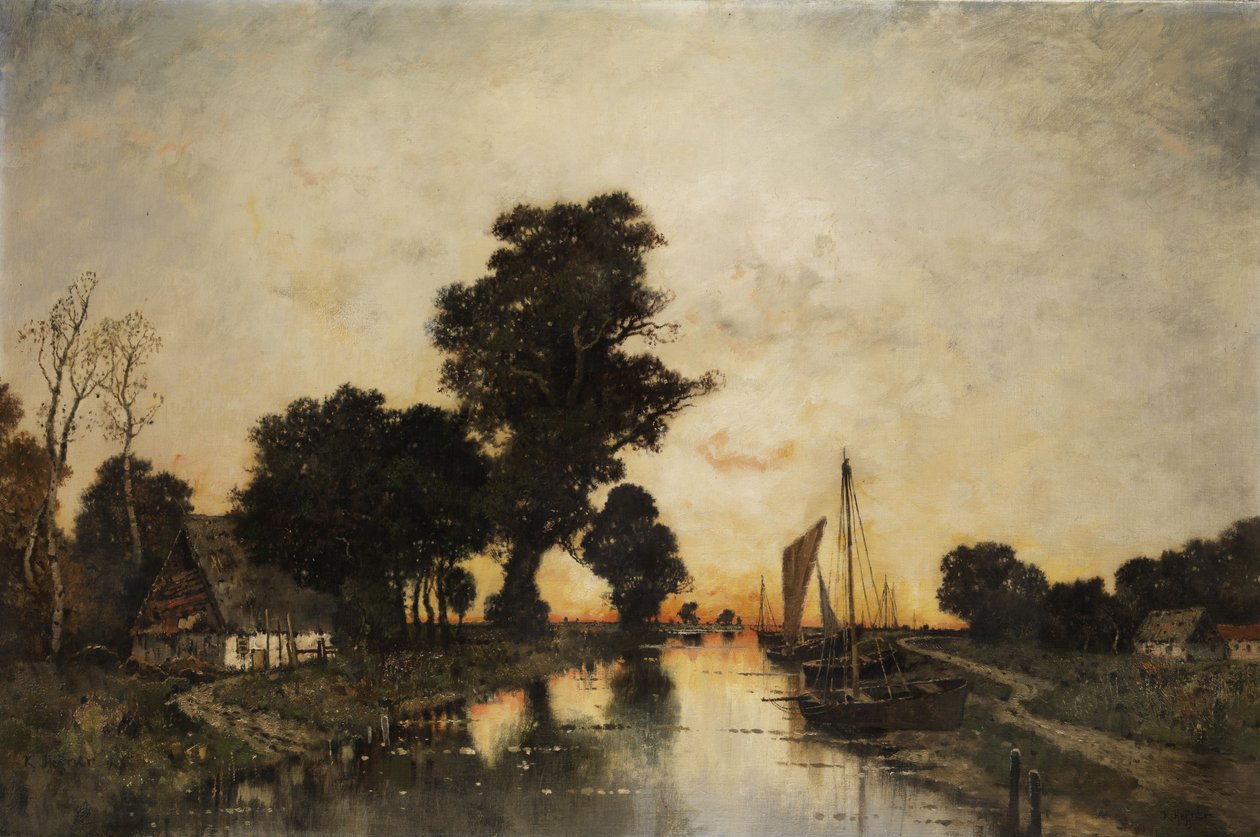 Paisagem Moorland no humor à noite de Karl Heffner