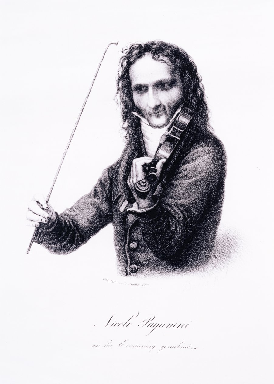 Retrato de Niccolo Paganini, violinista italiano de Karl Joseph Begas