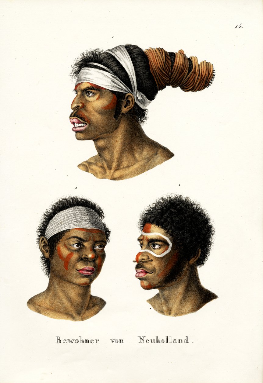Australianos indígenas, 1824 de Karl Joseph Brodtmann