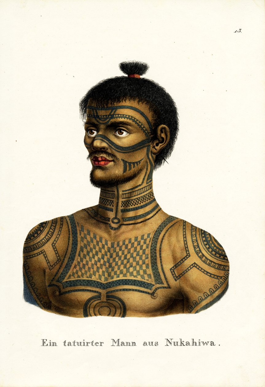 Homem tatuado de nuclear, 1824 de Karl Joseph Brodtmann