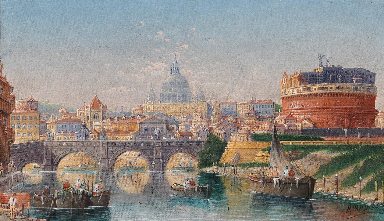 Roma, Vista do Castel SantAngelo de Karl Kaufmann