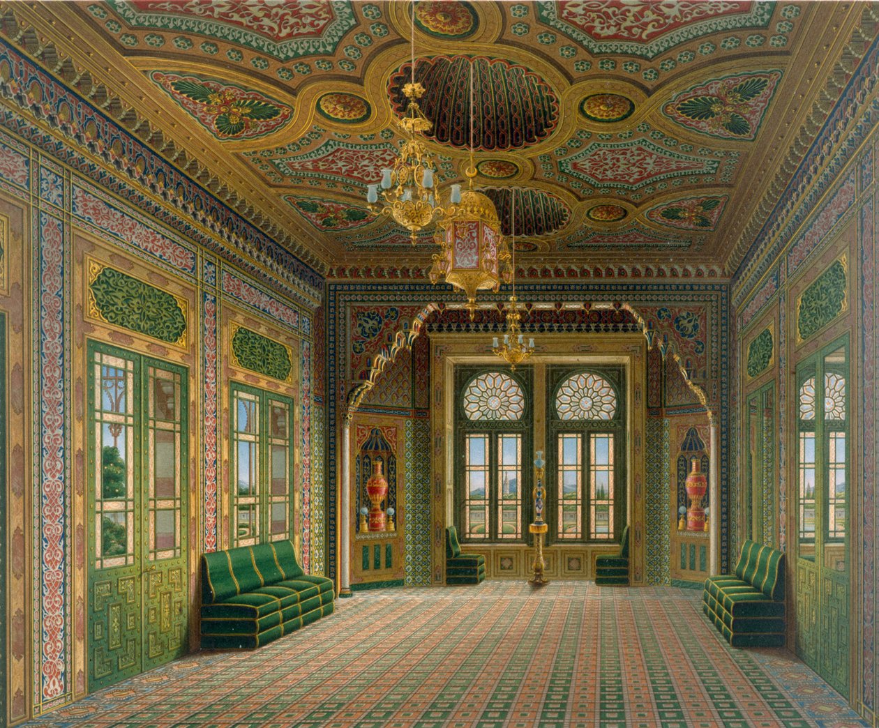Design para uma sala de recepção com vasos chineses, 1837 de Karl Ludwig Wilhelm Zanth