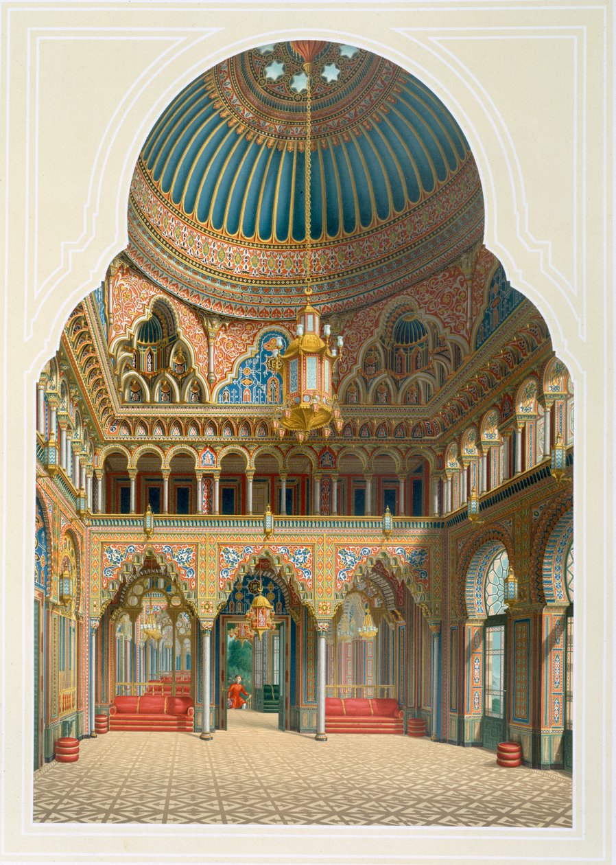 Design para o hall de entrada de Wilhelma, 1837 de Karl Ludwig Wilhelm Zanth