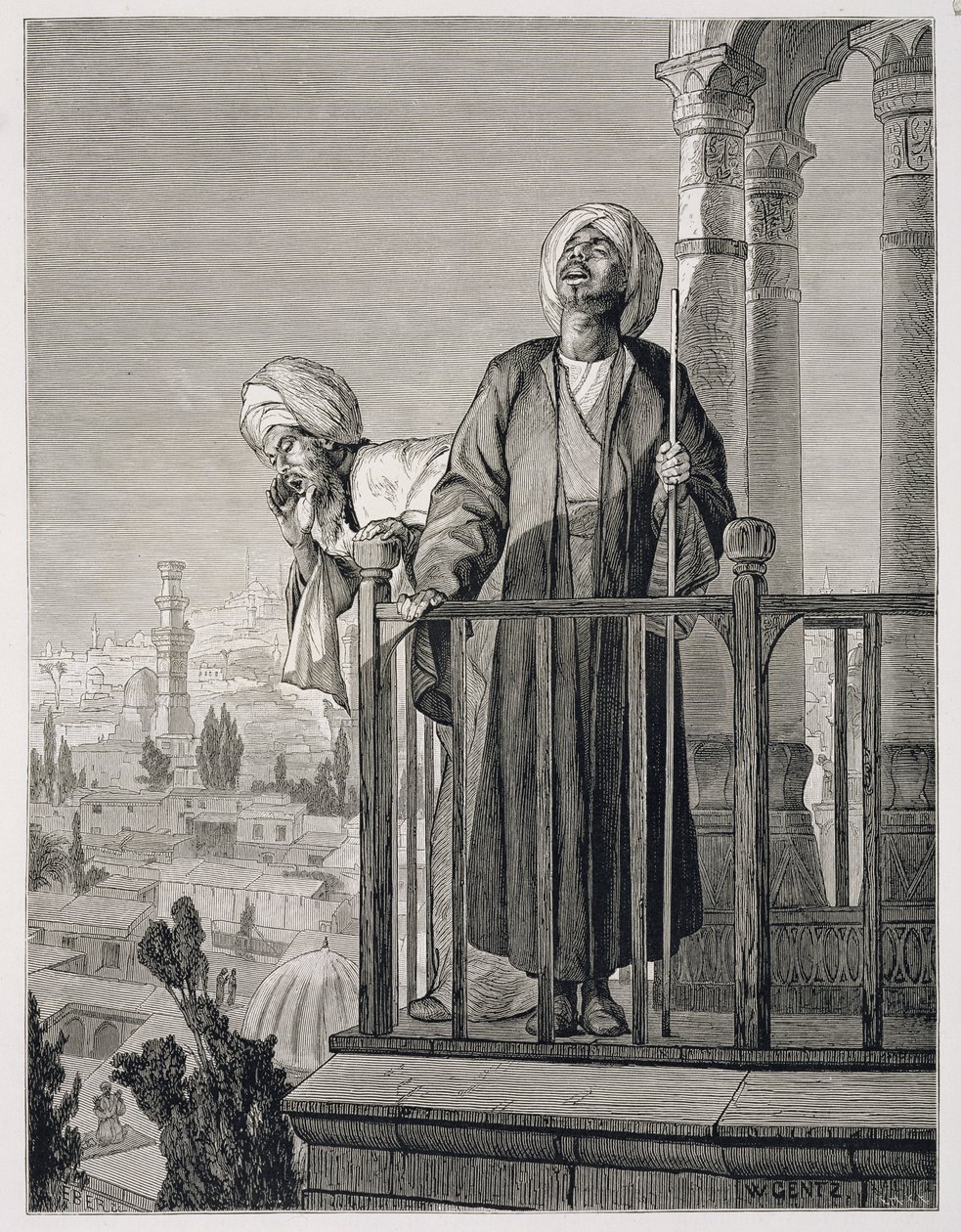 Chamada do Muezim à Oração, século XIX (gravura em papel) de Karl Wilhelm Gentz