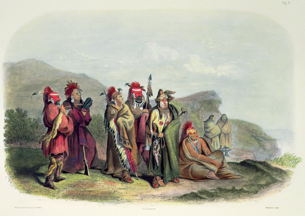 Índios Saukie e Fox, chapa 20 do volume 1 de "Viagens pelo Interior da América do Norte de Karl (after) Bodmer