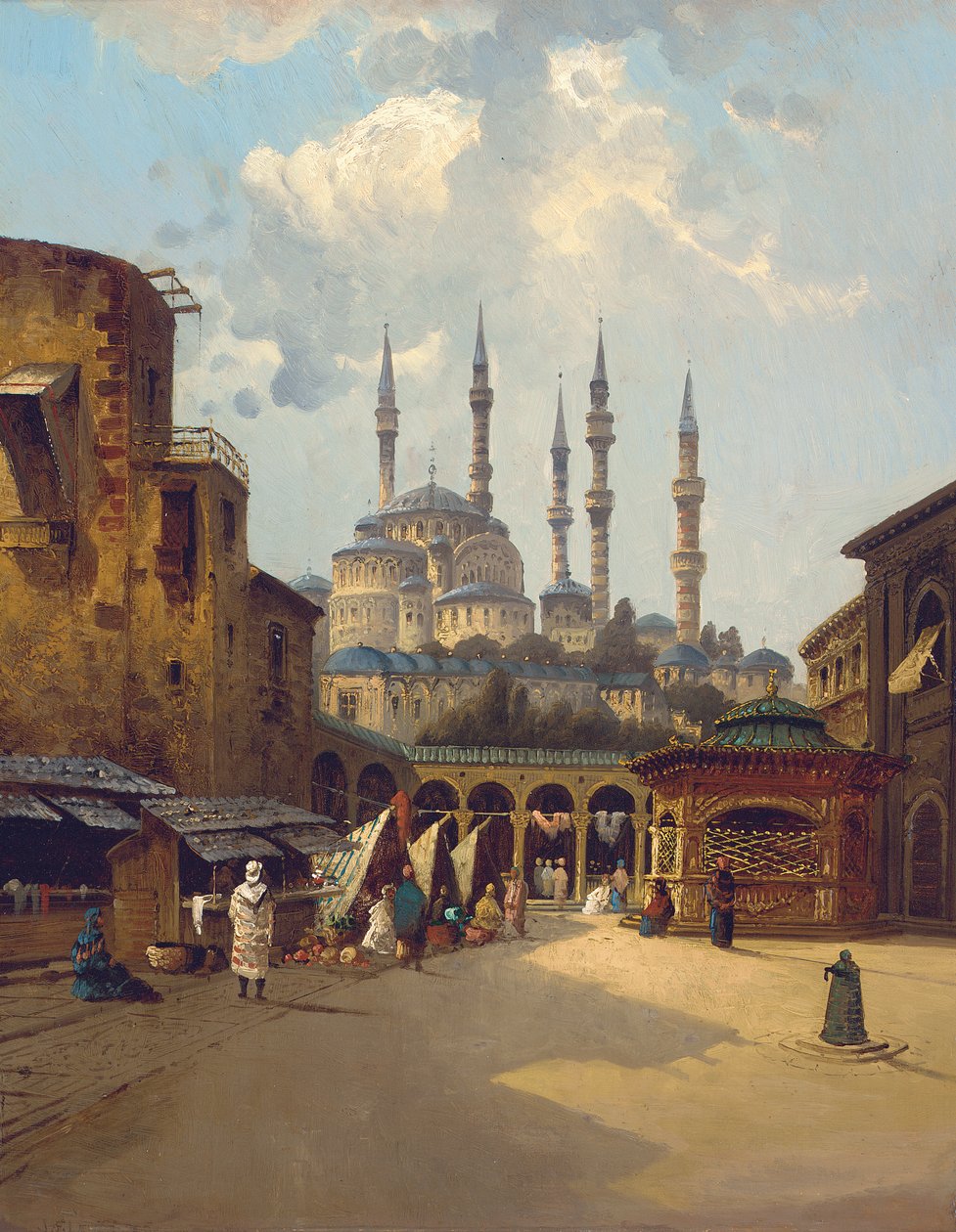 Beirute, c.1890 (óleo no painel) de Karl (attr. to) Kauffman