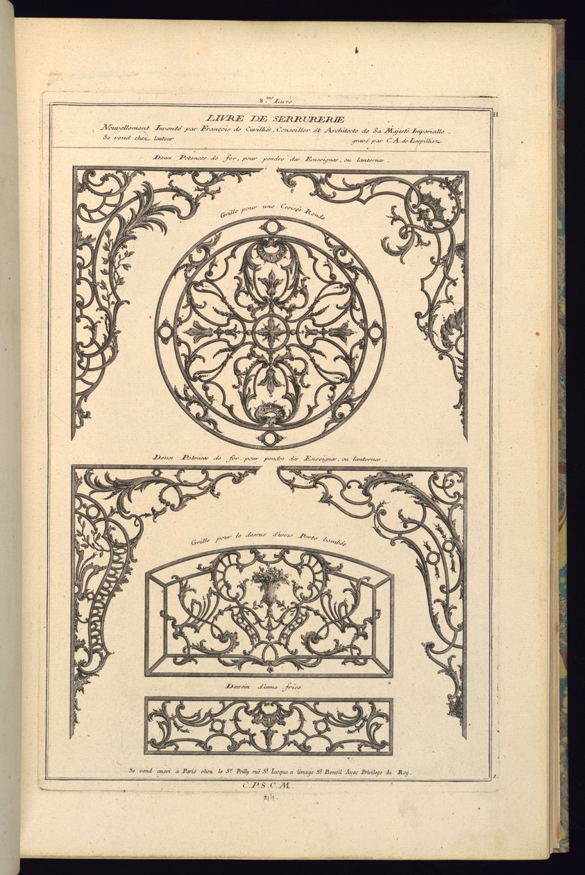 Duas forcas de ferro, para pendurar letreiros ou lanternas de Karl Albert von Lespilliez
