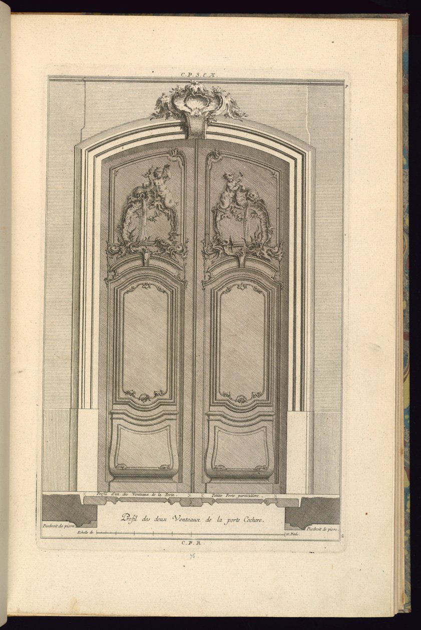Elevação e planta de um portal de Karl Albert von Lespilliez