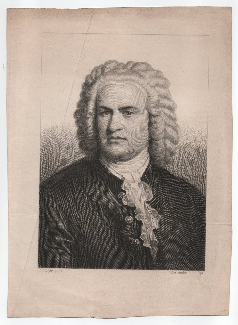Johann Sebastian Bach (1685-1750) (c. 1850, gravura) de Karl & Andorff Friedrich August (1819 1875) Jager