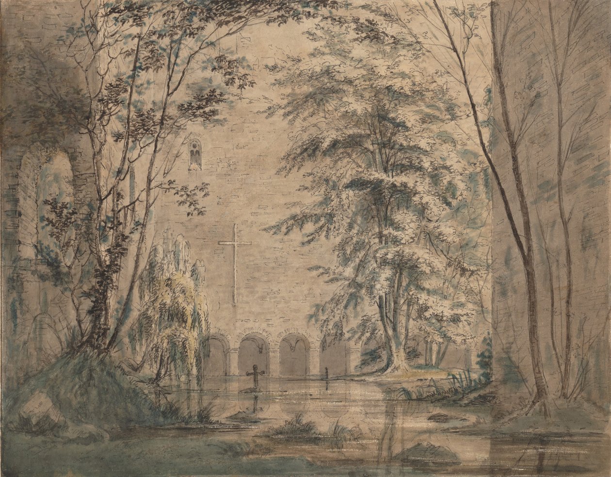 Ruínas Inundadas de um Mosteiro, ca. 1824. de Carl Blechen