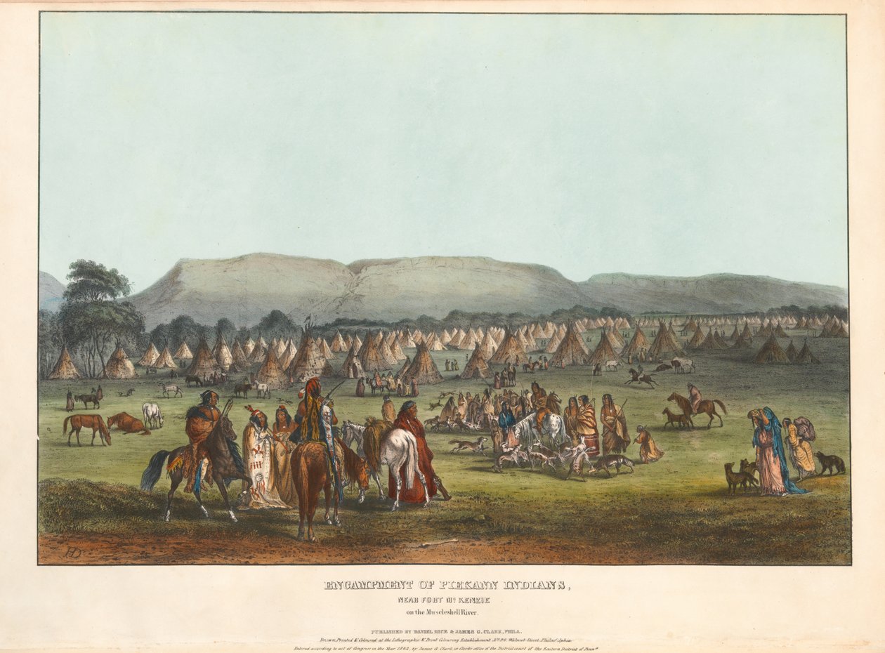 Acampamento de índios Piegan de Karl Bodmer