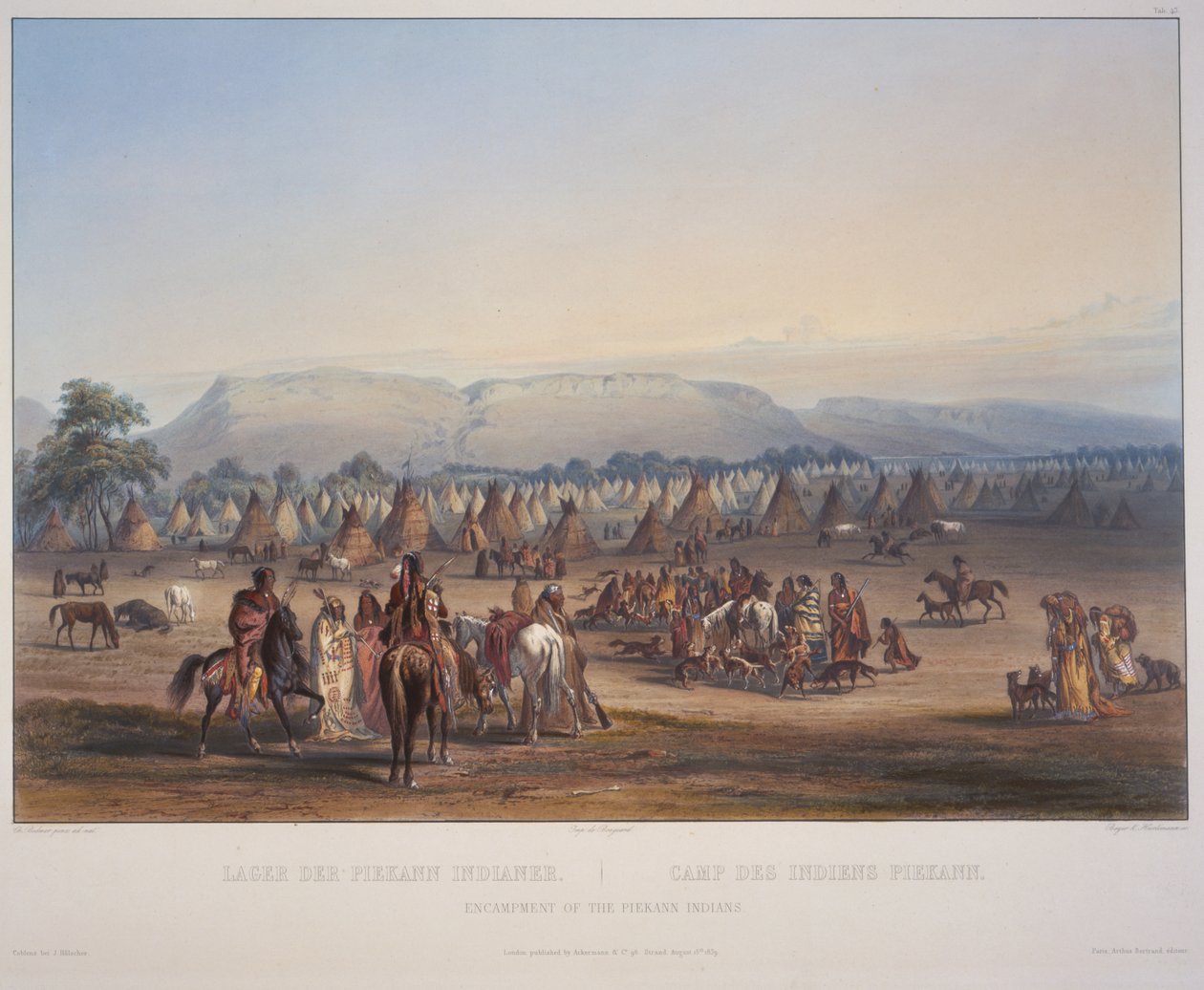 Acampamento dos índios Peikann de Karl Bodmer