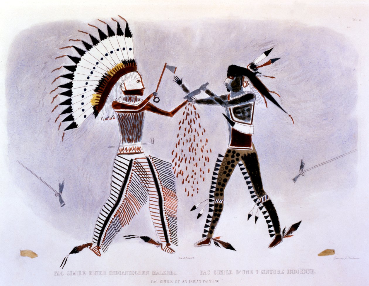 Fac-símile de uma pintura indiana, 1843-44 de Karl Bodmer