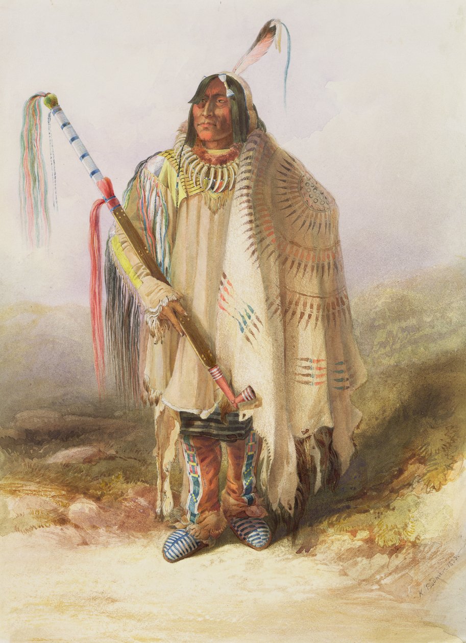 Pehriska-Ruhpa, guerreiro de Hidatsa de Karl Bodmer