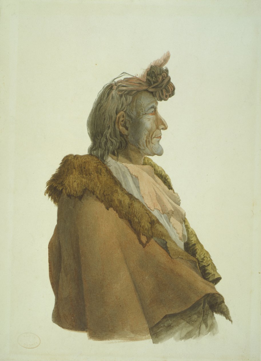 Pioch-Ki Iu, um homem de Blackfeet Piegan de Karl Bodmer