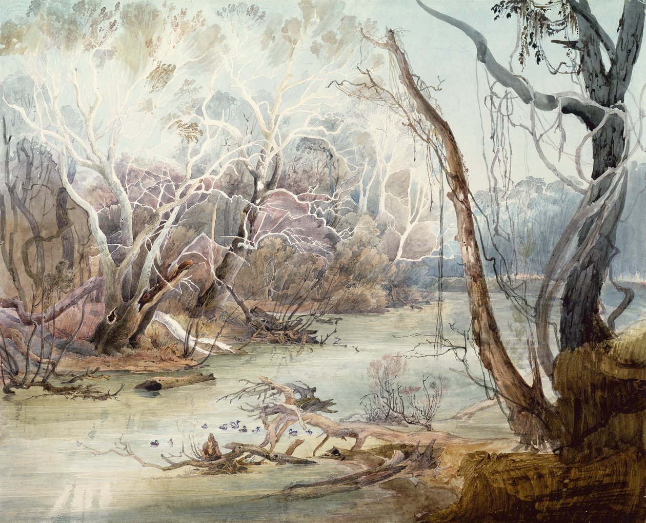 O rio Fox perto de New Harmony, Indiana de Karl Bodmer