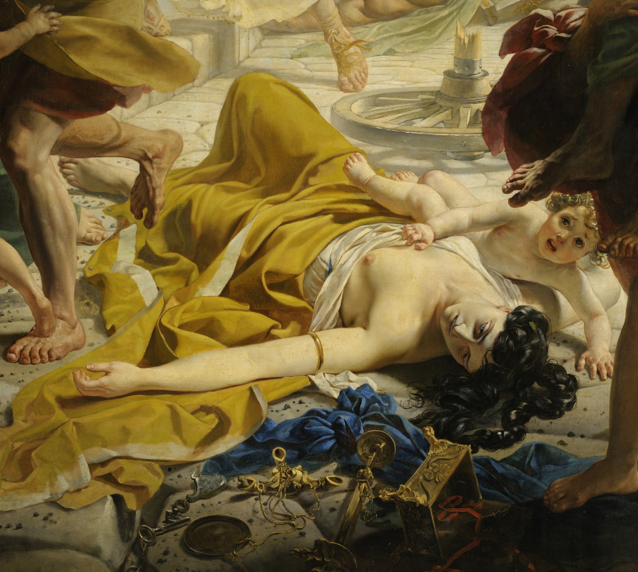 Detalhe de O último dia de Pompéia (por Karl Bryullov, 1833, Museu Russo) de Karl Pavlovich Bryullov