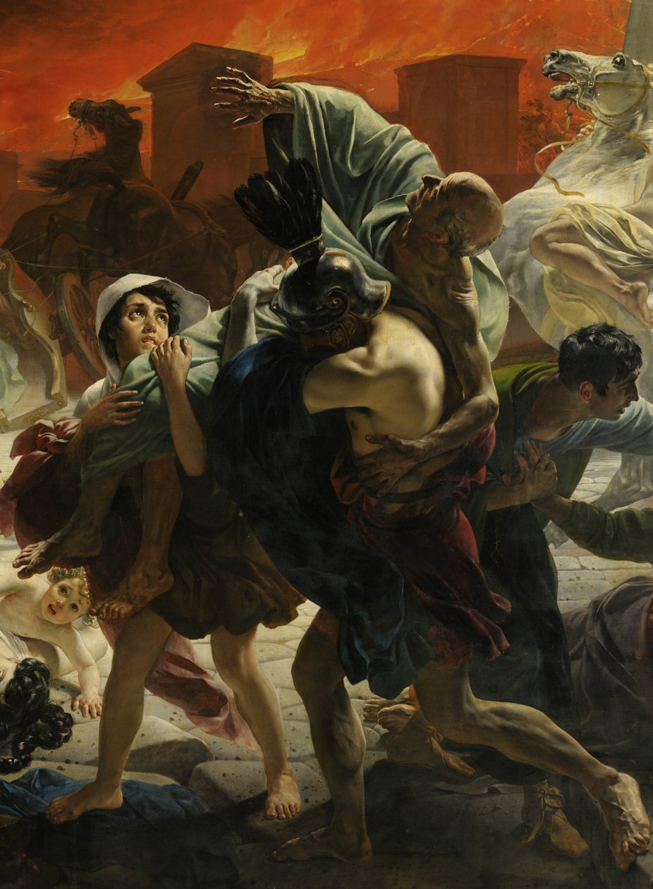 Detalhe de O último dia de Pompéia (por Karl Bryullov, 1833, Museu Russo) de Karl Pavlovich Bryullov