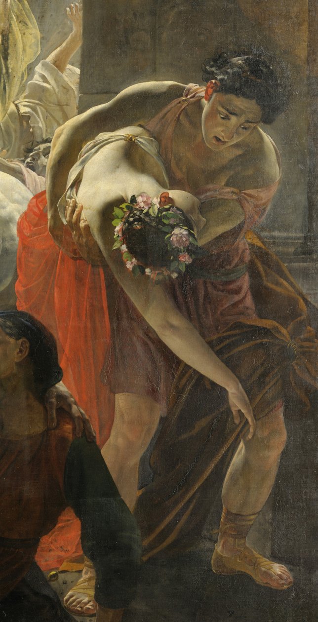 Detalhe de O último dia de Pompéia (por Karl Bryullov, 1833, Museu Russo) de Karl Pavlovich Bryullov