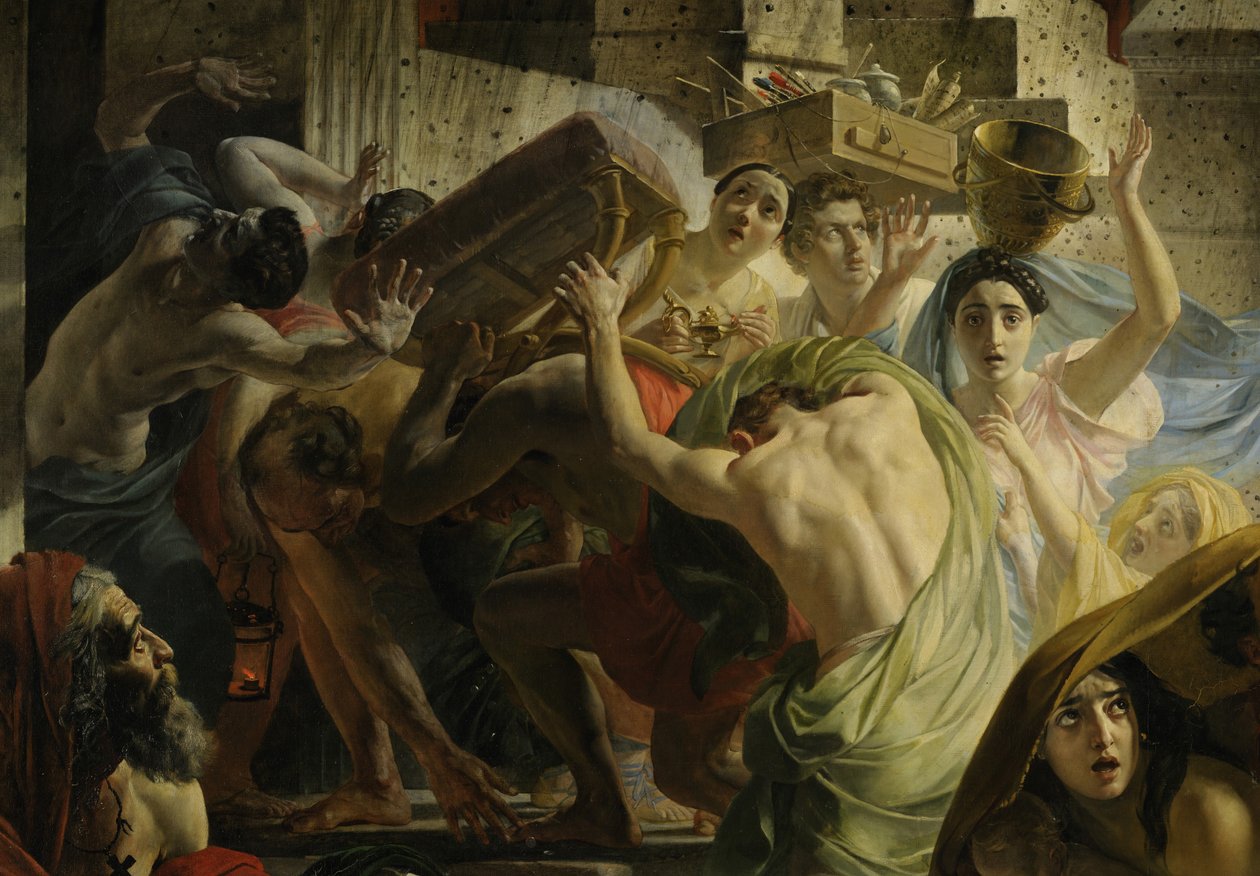 Detalhe de O último dia de Pompéia (por Karl Bryullov, 1833, Museu Russo) de Karl Pavlovich Bryullov
