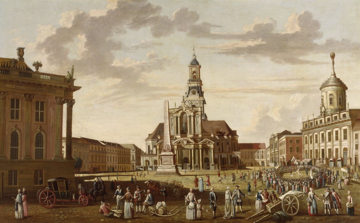 Mercado antigo de Potsdam e Igreja de S. Nikolai| de Karl Christian Wilhelm Baron