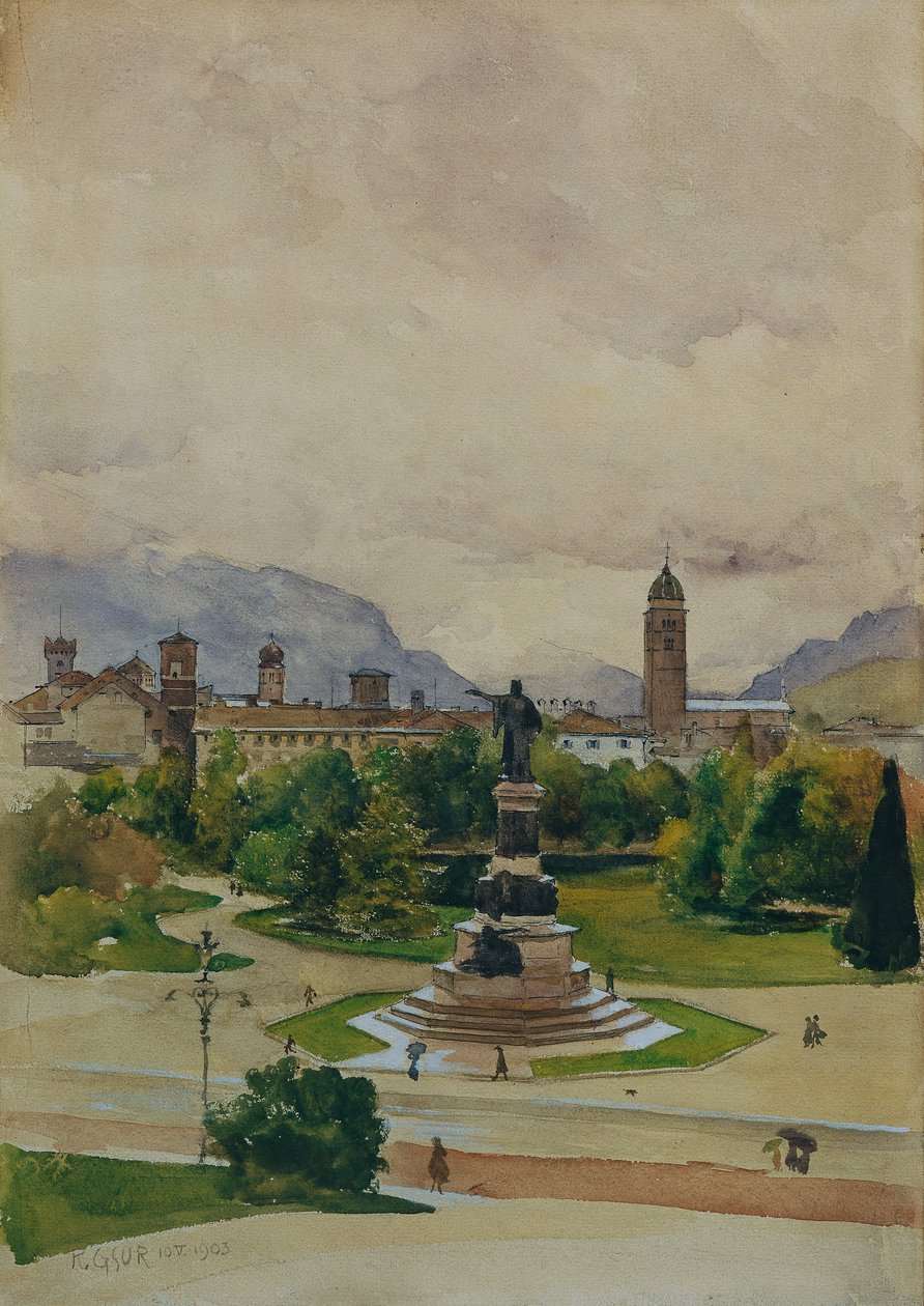 Praça Dante em Trento de Karl Friedrich Gsur