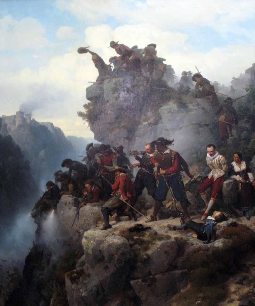 Riflemen Defendendo um passe de Carl Friedrich Lessing