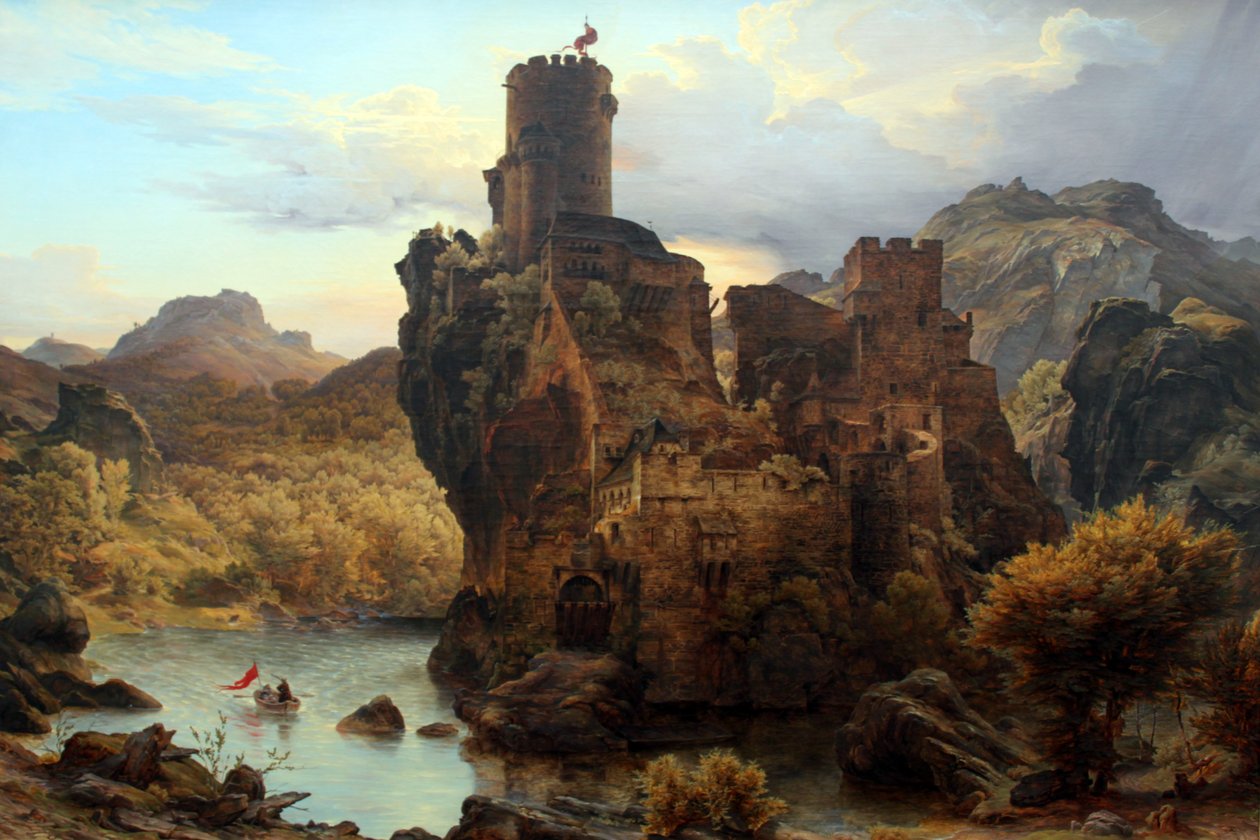 Castelo do cavaleiro - castelo do rock de Carl Friedrich Lessing